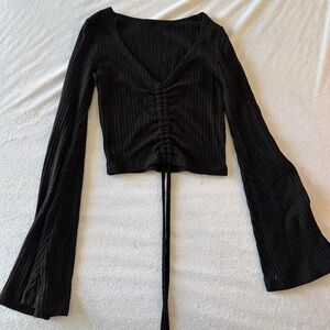 Forever 21 Black Ribbed Crop Top